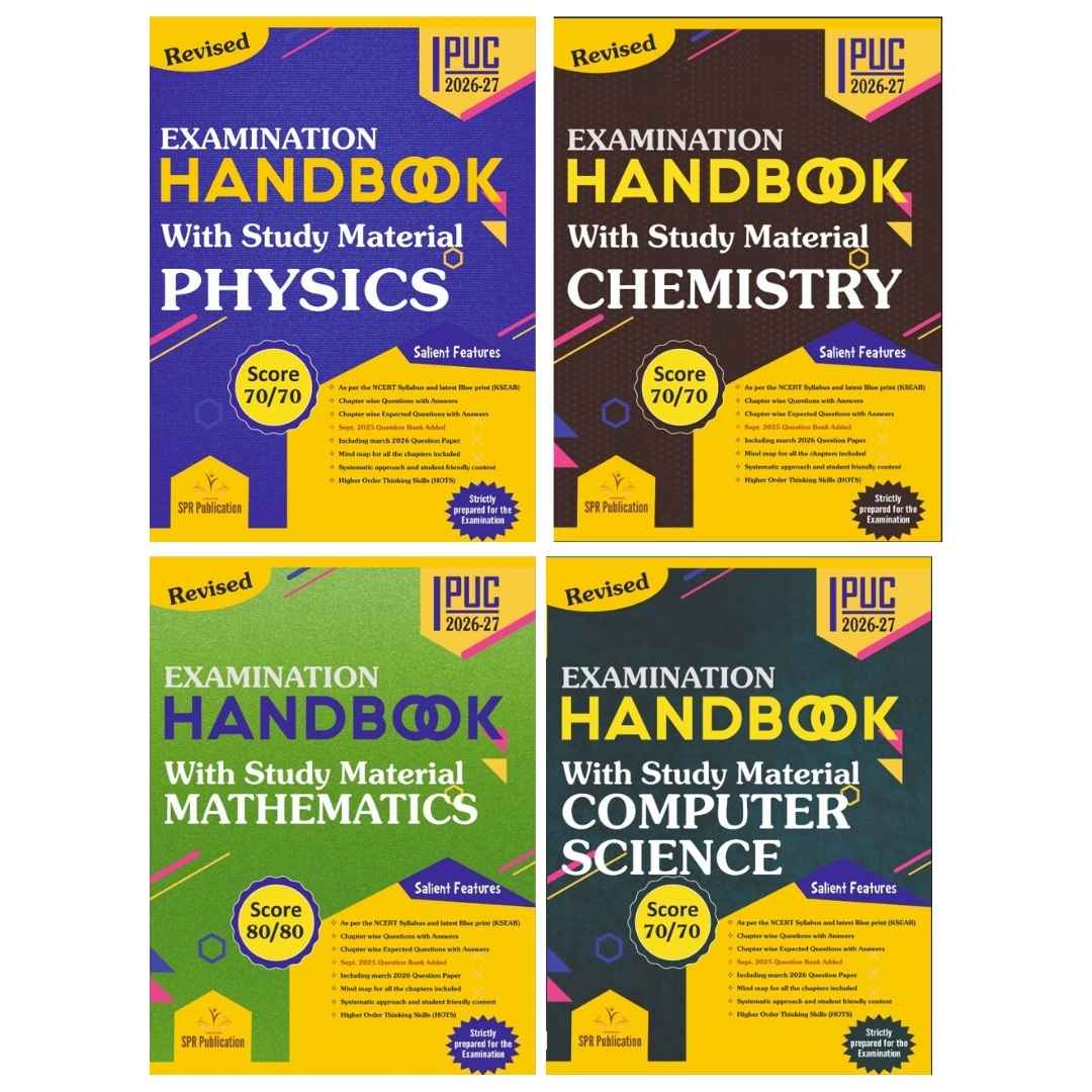 SPR 1st PUC PCMC Examination Handbooks With Study Material Set ( 2026-27 )
