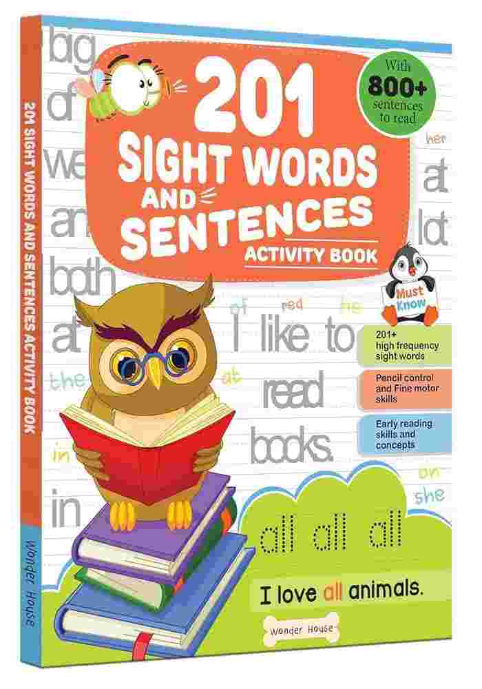 201 Sight Words and Sentences: Activity Book for Children By Wonder House Books