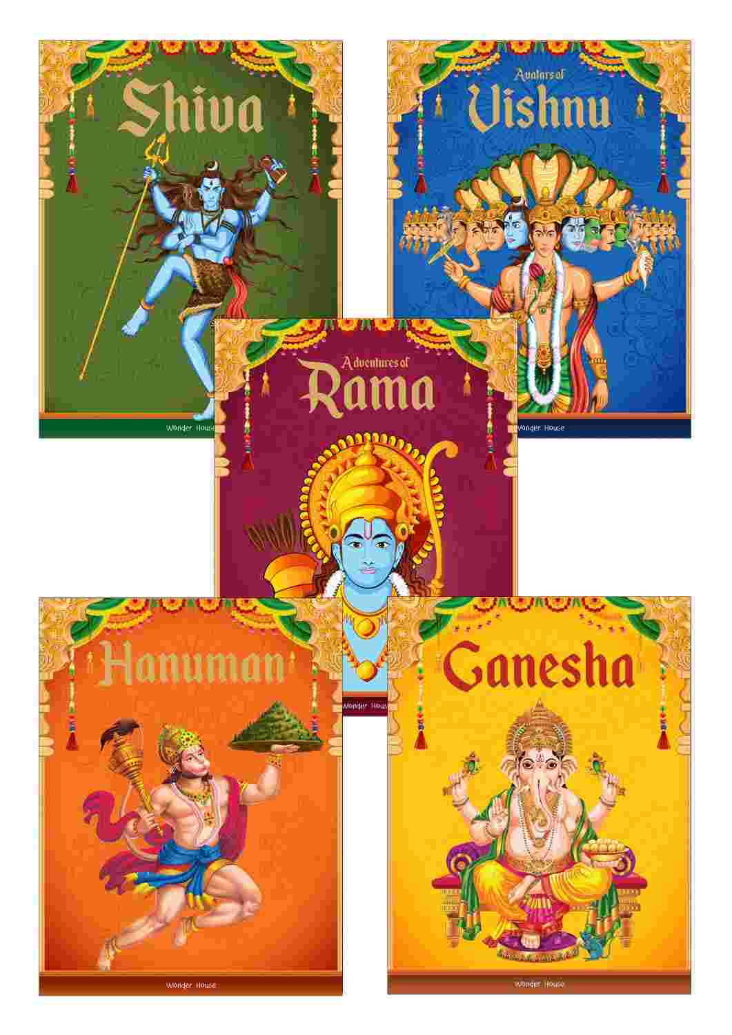 Children's First Mythology Stories: Pack of 5 Books (Ram, Shiva, Hanuman, Ganesha, Vishnu)