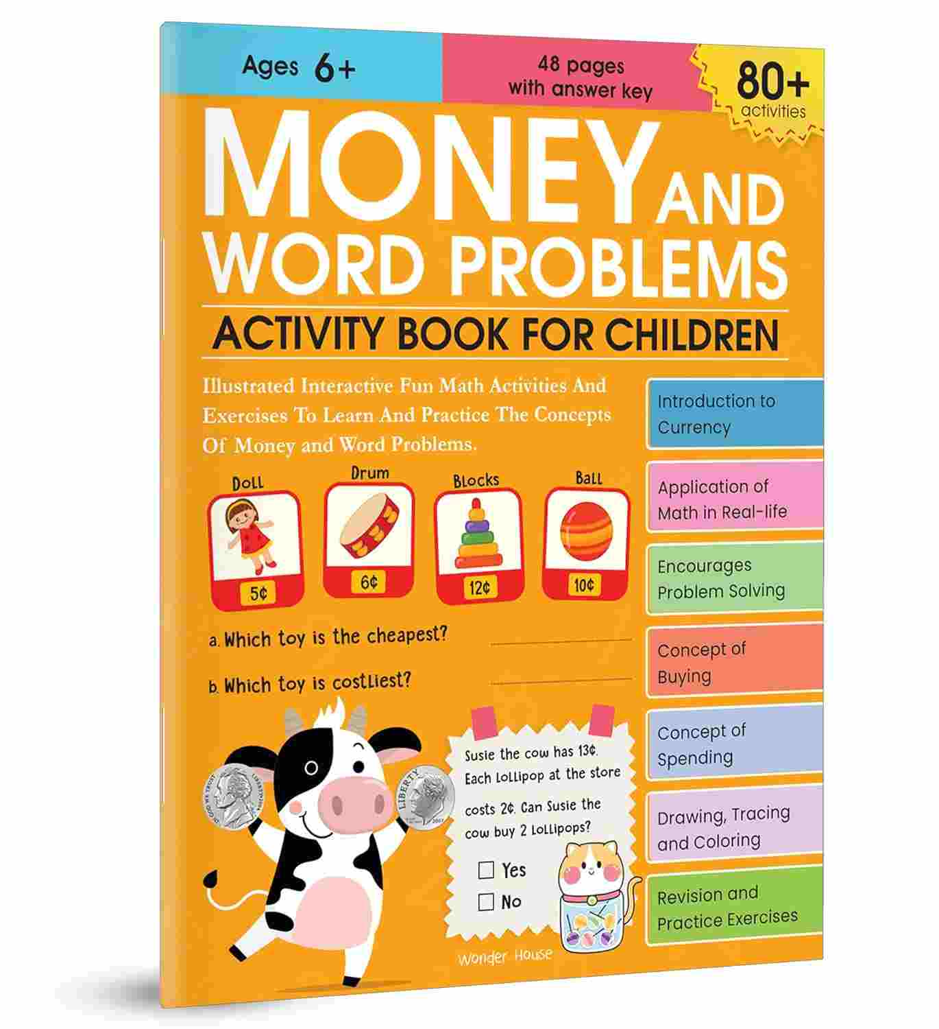 Money and Word Problems: Activity Book for Children By Wonder House Books