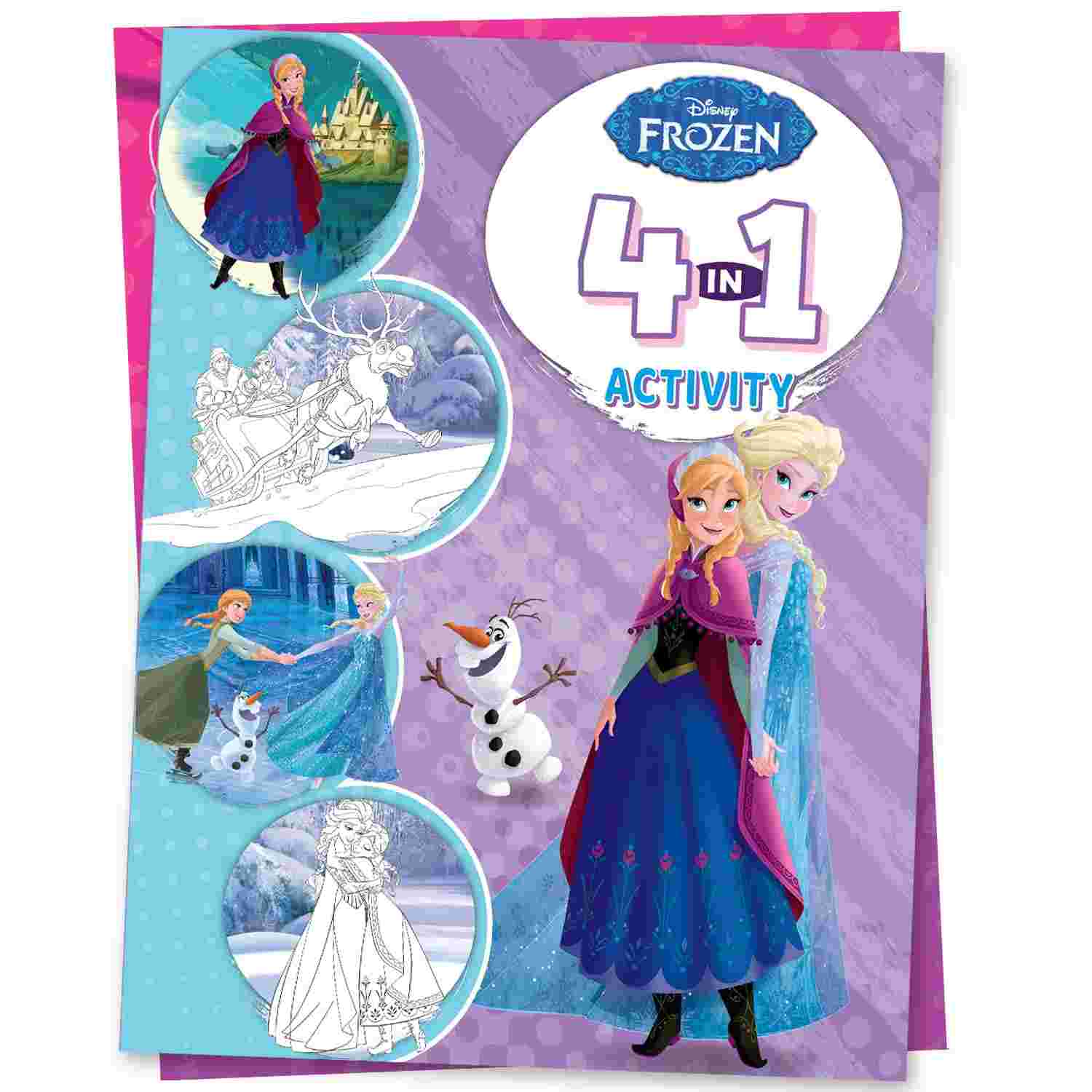 Disney Frozen: 4-in-1 Activity Book – Puzzles, Colouring, Games, and More by Parragon
