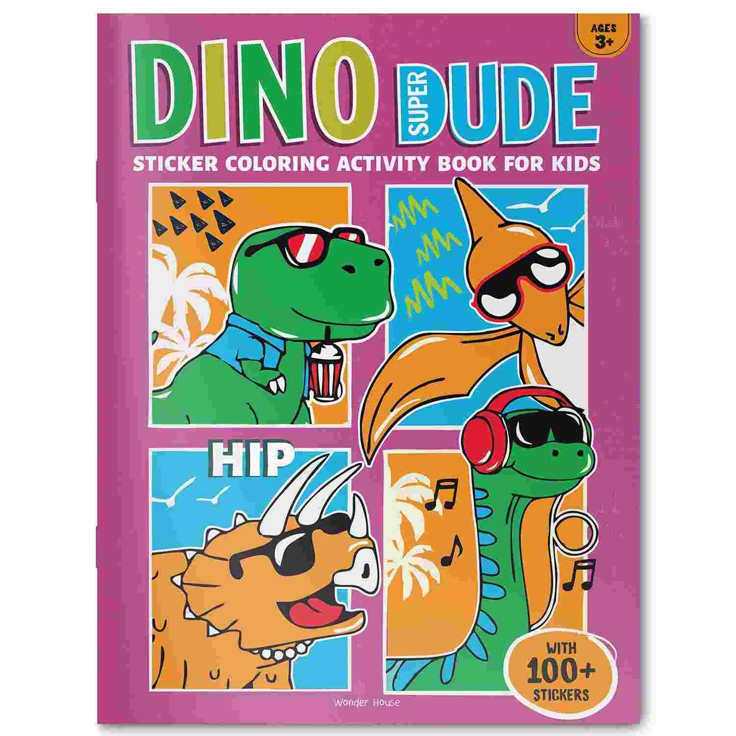Dino Super Dude Sticker Coloring Book For Kids