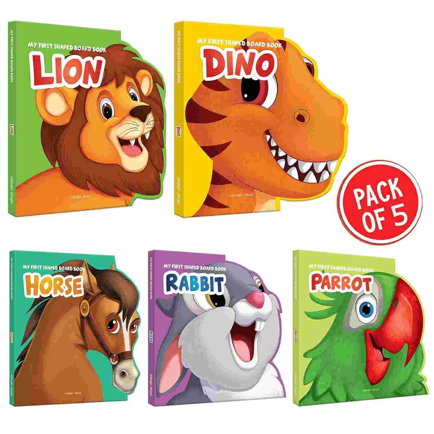 Animals Shaped Books (Pack of 5) By Wonder House Books