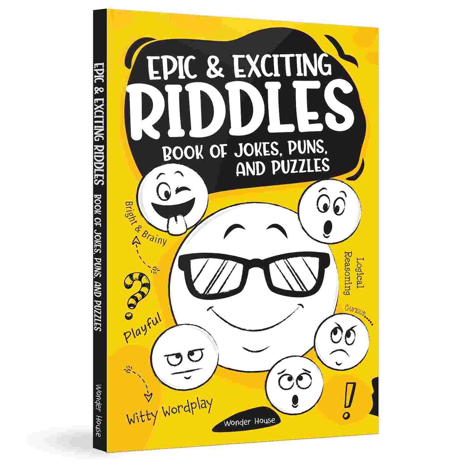 Epic and Exciting Riddles: Book of Jokes, Puns, and Puzzles By Wonder House Books