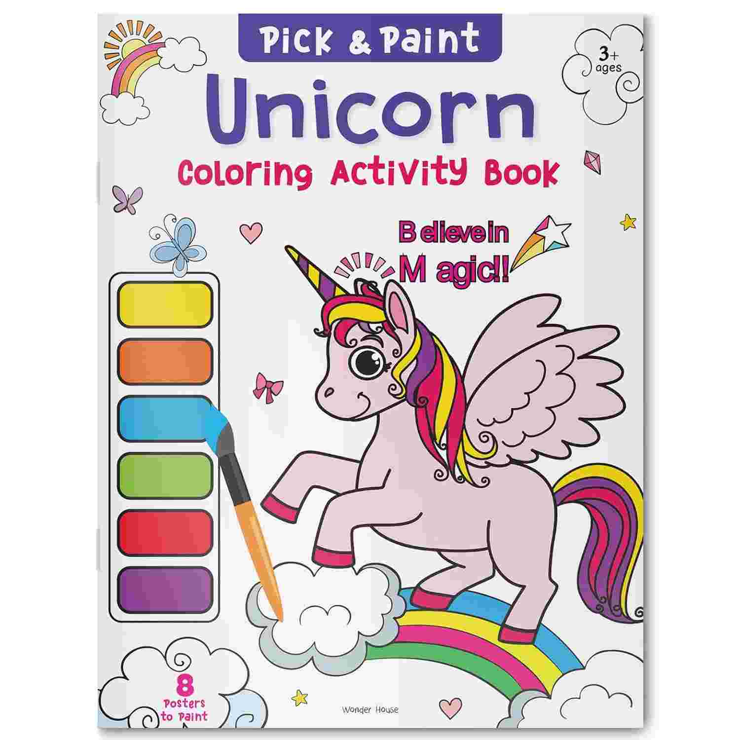Pick and Paint Coloring Activity Book For Kids: Unicorn