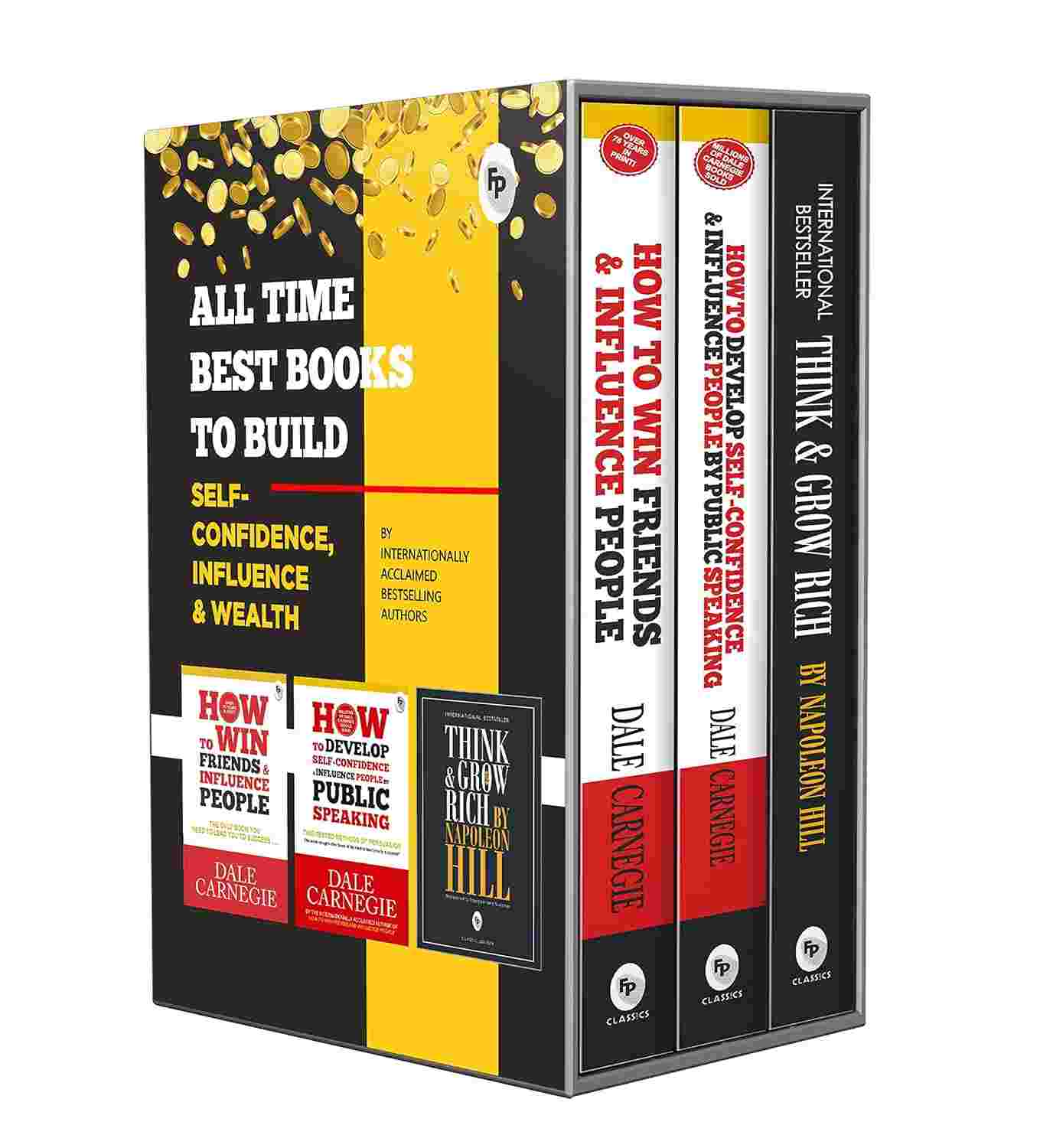 All-Time Best Books to Build Self-Confidence, Influence & Wealth (3-Book Boxed Set) By Napoleon Hill & Dale Carnegie