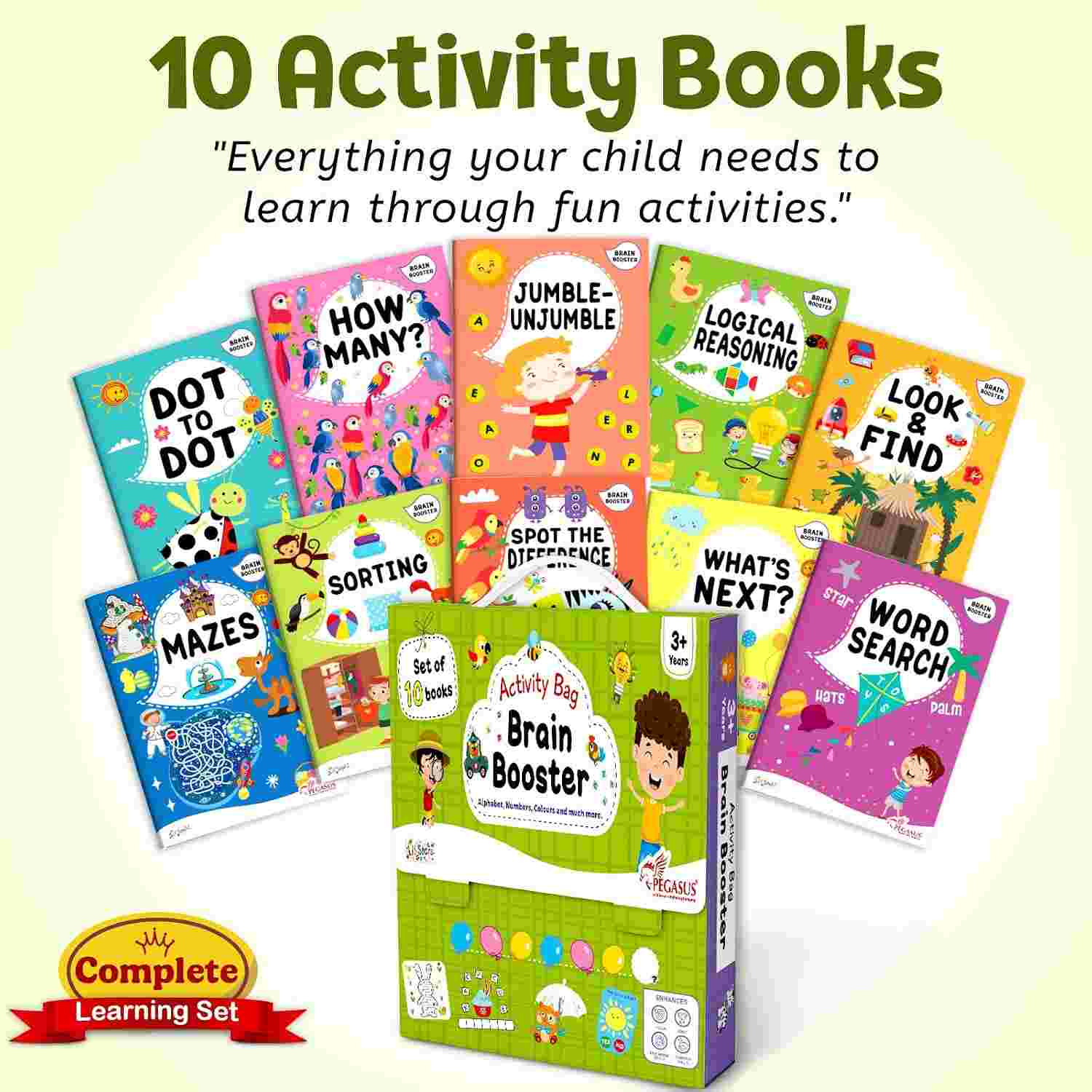 Brain Booster Activity Bag: 10-Book Set for Kids by Team Pegasus