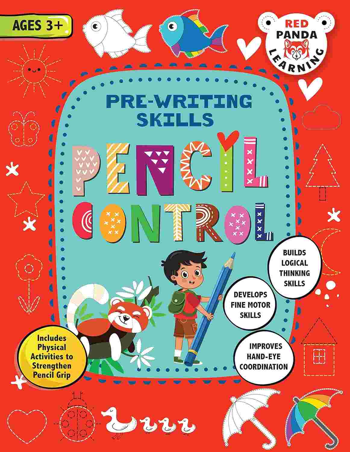 Pre-writing Skills: Pencil Control - Red Panda