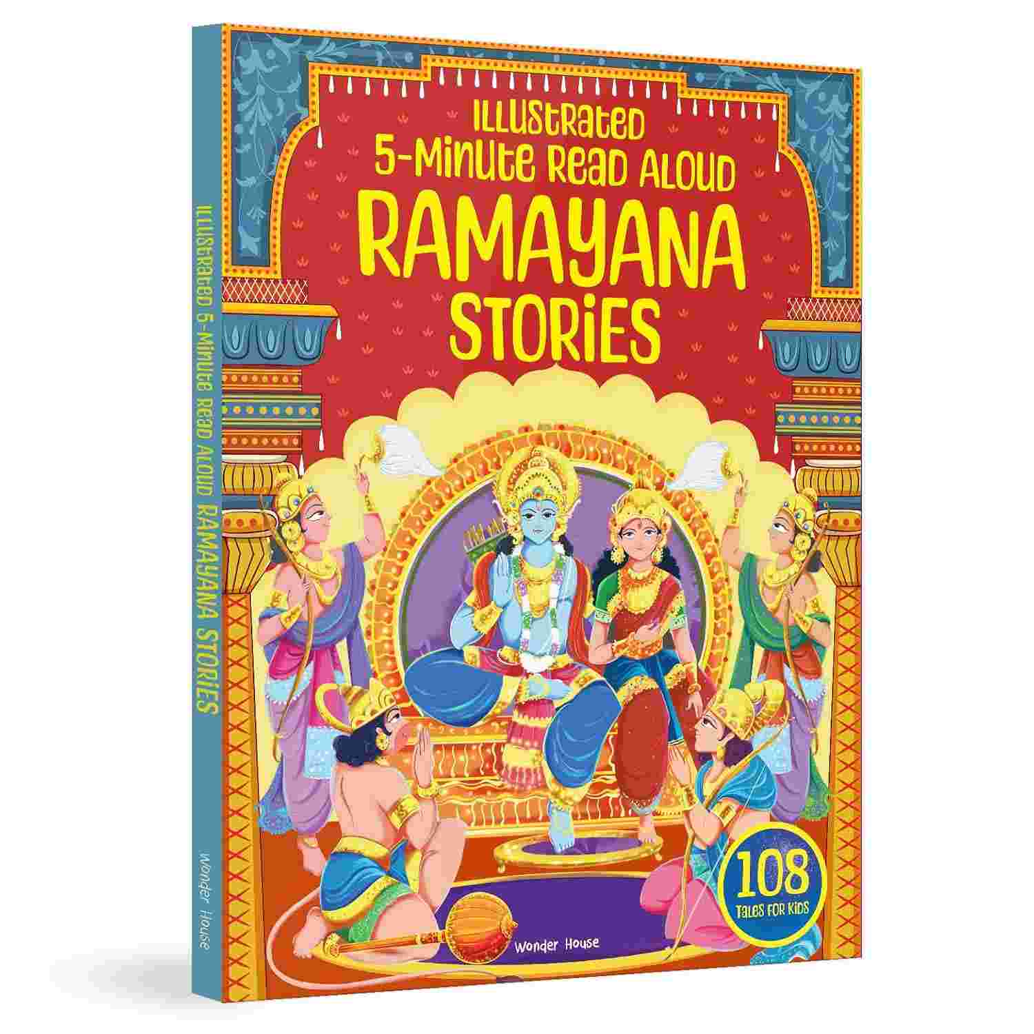 Illustrated Ramayana Stories (5-Minute Read Aloud) 108 Timeless Tales of Courage & Devotion | By Wonder House Books
