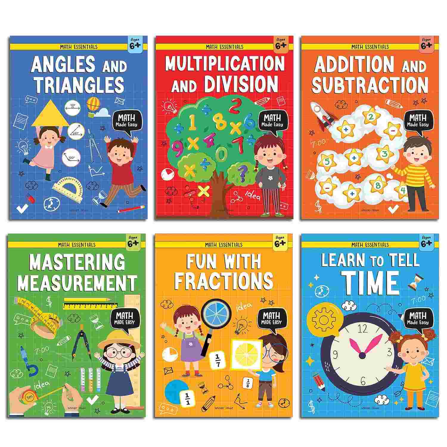 Math Made Easy: Maths Essentials (6-Workbook Boxed Set) By Wonder House Books