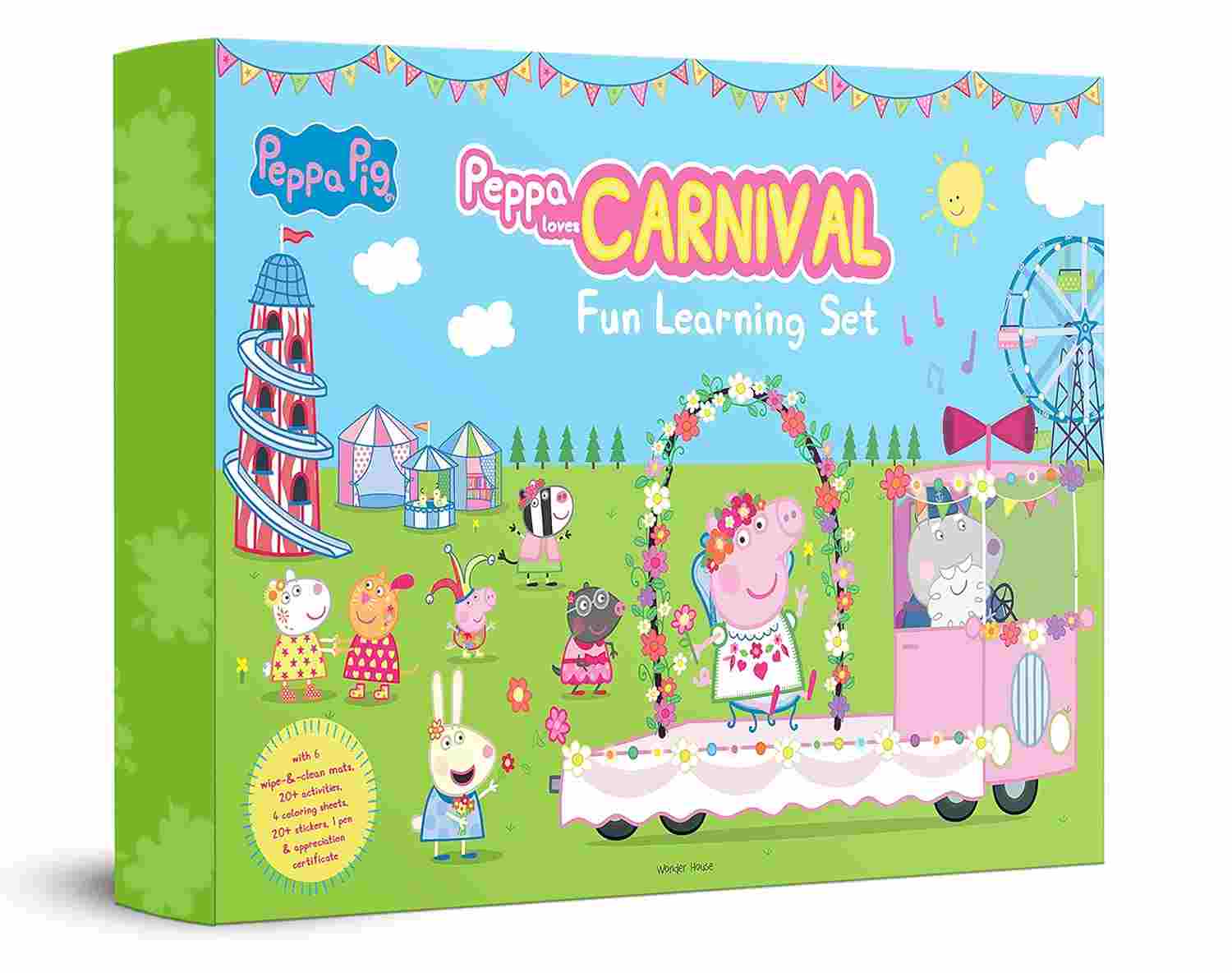 Peppa Pig – Peppa Loves Carnival: Wipe-Clean Activity Set with Pens, Coloring Sheets, Stickers & Certificate