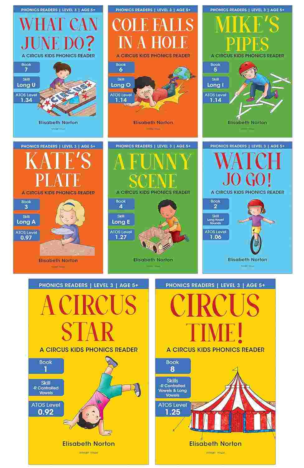 Circus Kids: Phonics Readers Level 3 (Pack of 8) By Elisabeth Norton