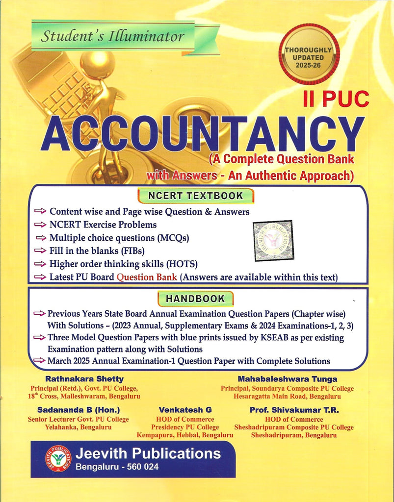 Jeevith 2nd PUC- Accountancy- Students Illuminator A Complete Question Bank With Answers An Authentic 2025-26