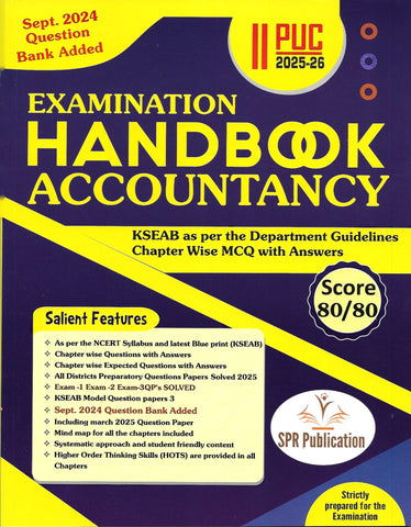 Spr 2nd PUC Examination Handbook- Accountancy -2025/26 Paperback