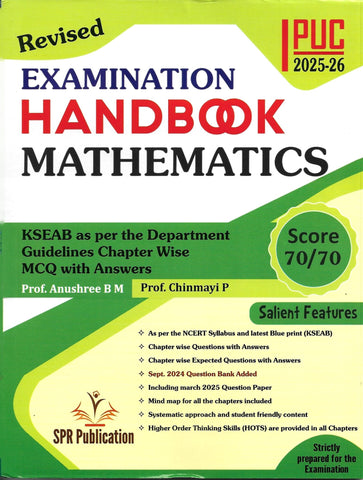 Spr 1st PUC Examination HANDBOOK Mathematics -2025/26 Paperback