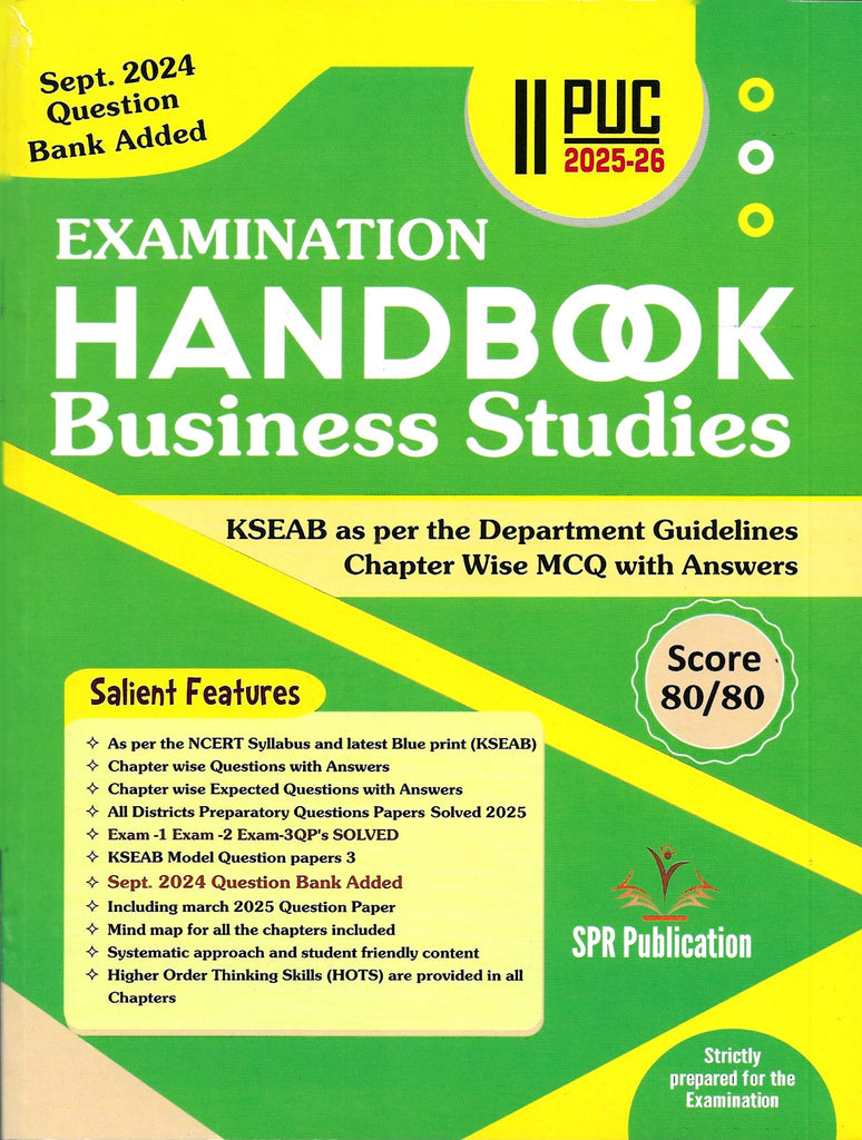 Spr 2nd PUC Examination Handbook- Business Studies -2025/26