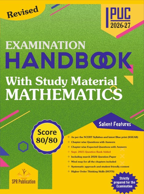 SPR 1st PUC Mathematics Examination Handbook With Study Material ( 2026-27 )