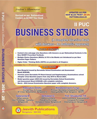 Business Studies 2nd Puc : Students Illuminator A Complete Question Bank With Answers An Authentic