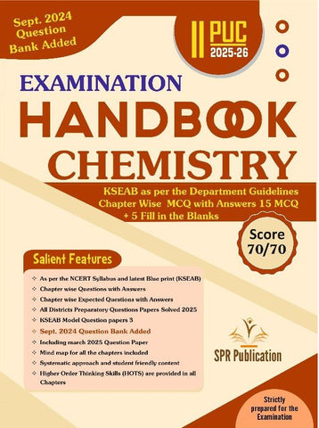 Spr 2nd PUC Examination HANDBOOK Chemistry -2025/26 Paperback