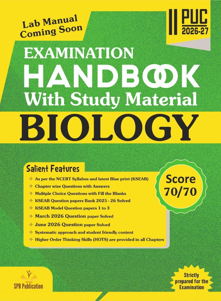 2nd PUC Biology Examination Handbook with Study Material (2026-27) - SPR Publication