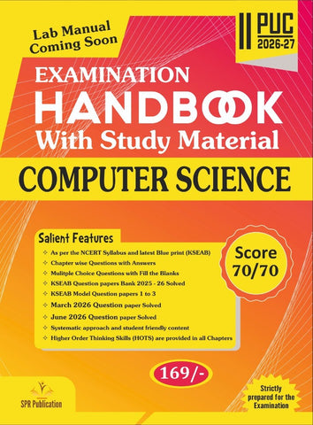 2nd PUC Computer Science Examination Handbook (2026-27) - SPR Publication