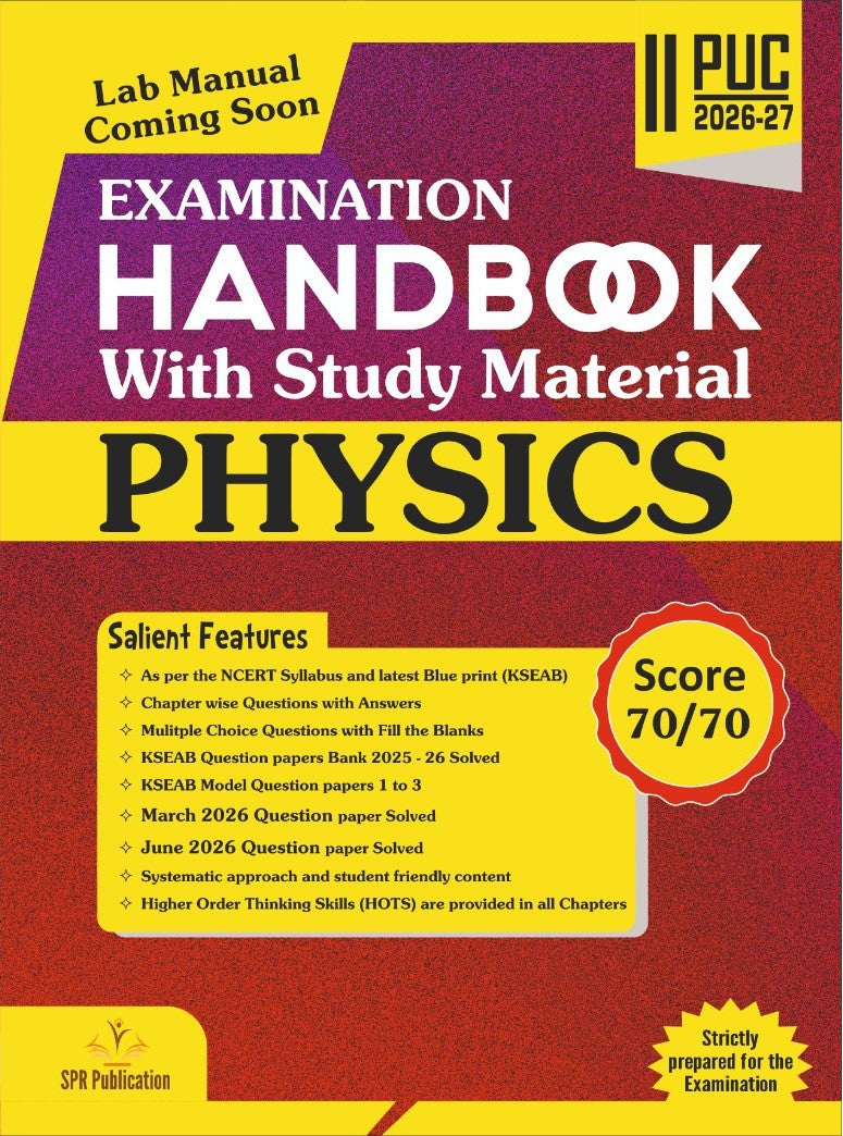 2nd PUC Physics Examination Handbook with Study Material (2026-27) - SPR Publication