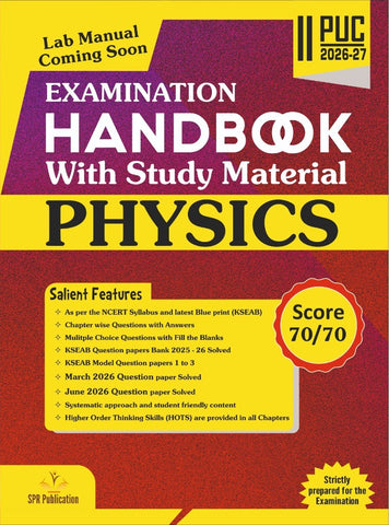 2nd PUC Physics Examination Handbook with Study Material (2026-27) - SPR Publication