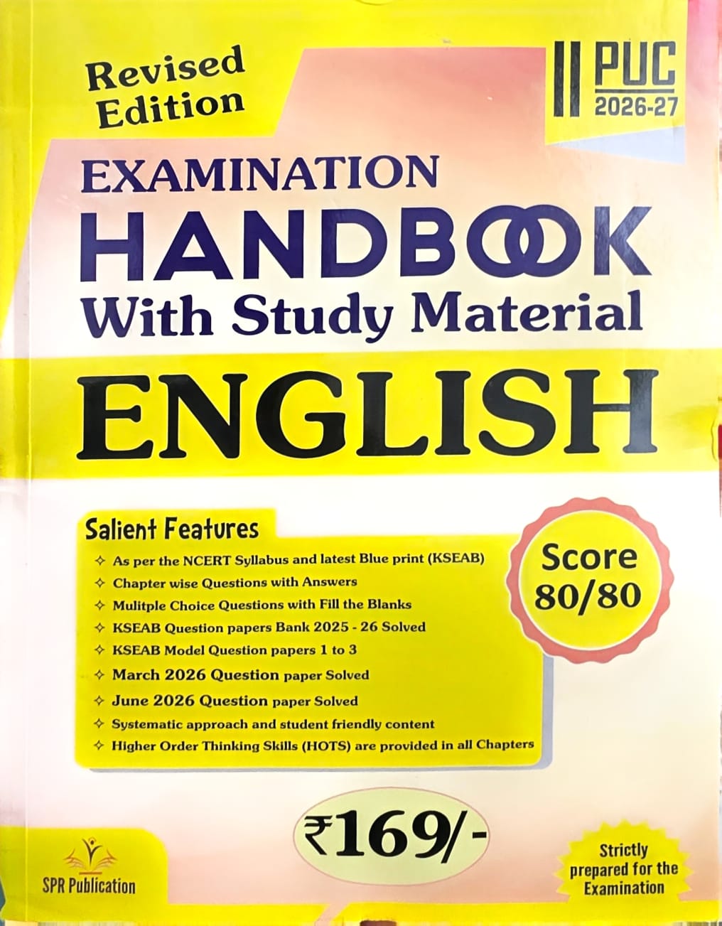 2nd PUC English Examination Handbook (2026-27) - SPR Publication