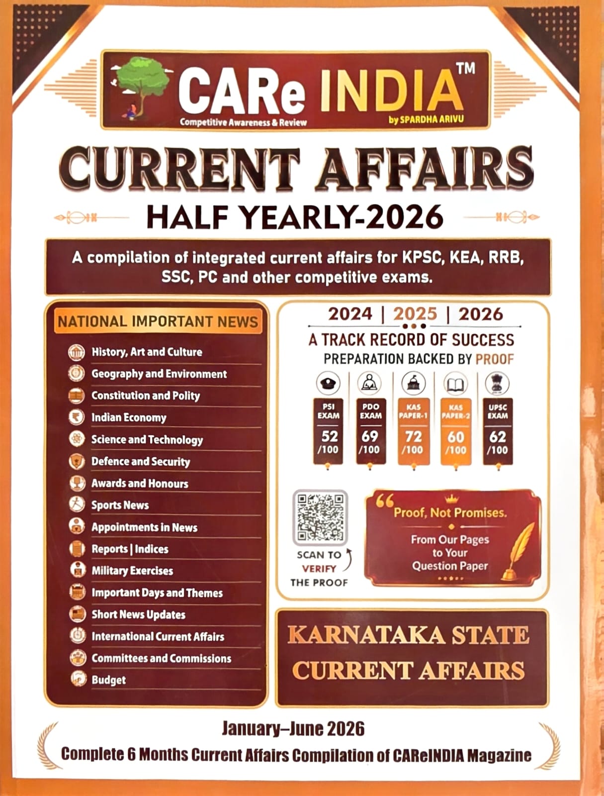 CARe INDIA Current Affairs Half Yearly 2026: January–June 2026 (6 Months Compilation) – Spardha Arivu