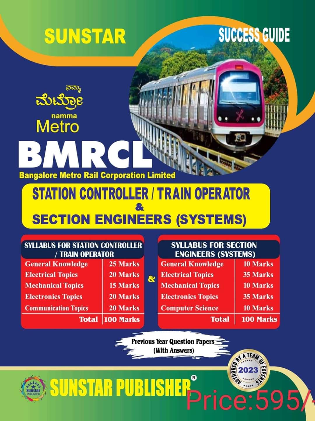 BMRCL Bangalore Metro Rail Corporation Limited STATION CONTROLLER / TRAIN OPERATOR & SECTION ENGINEERS (SYSTEMS) - Beetle Book Shop