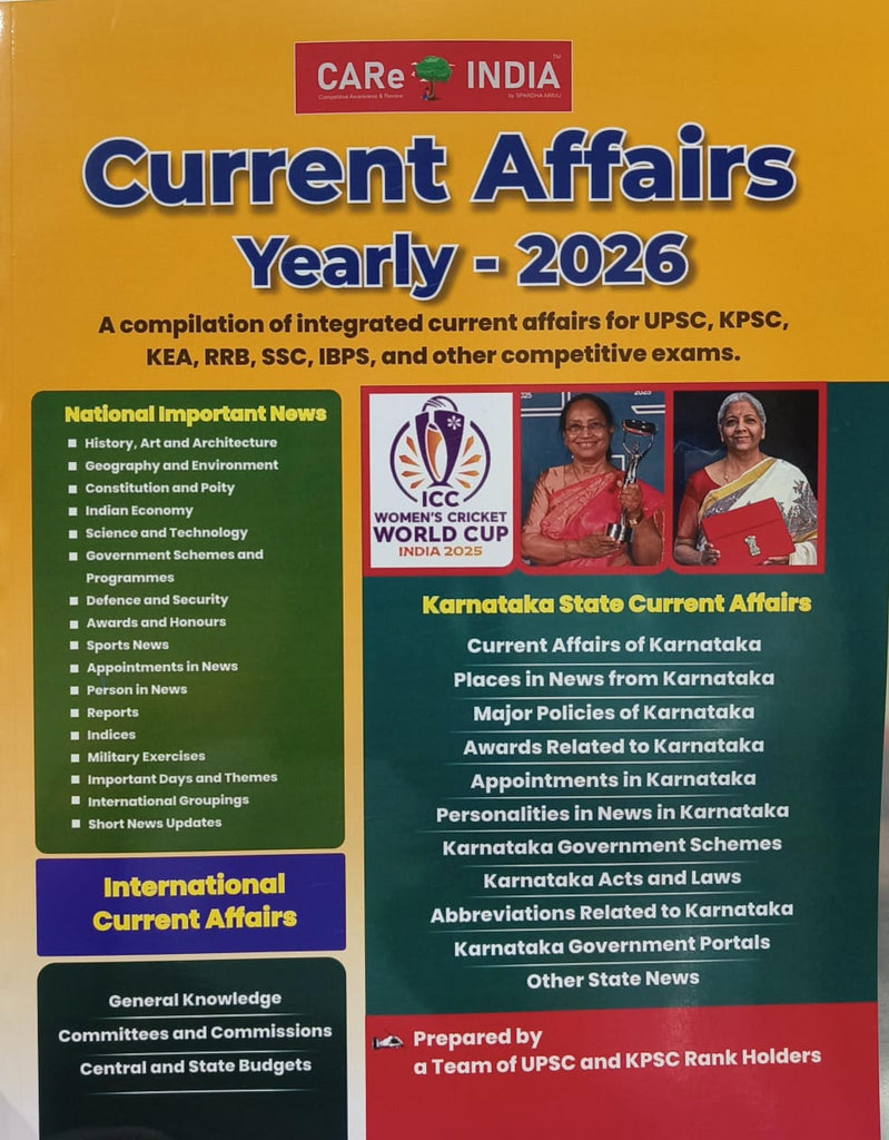 Current Affairs Yearly - 2026 | Care India | English - Beetle Book Shop