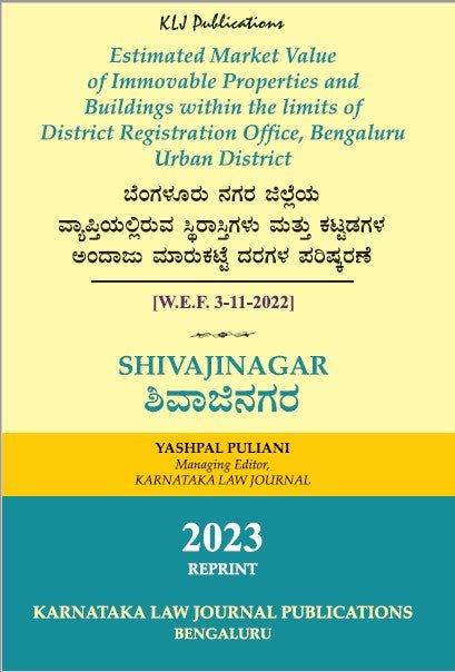 Estimated Market Value Of Immovable Properties And Buildings Within The Limits Of District Registration Office,Bengaluru Urban District_Shivajinagar - Beetle Book Shop
