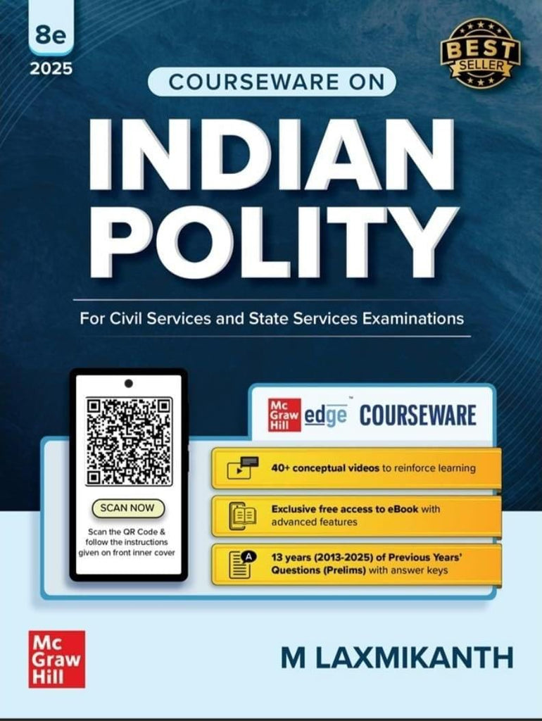 Indian Polity Courseware (English), 8th edition by M Laxmikanth for UPSC CSE 2025 - 26 - Beetle Book Shop
