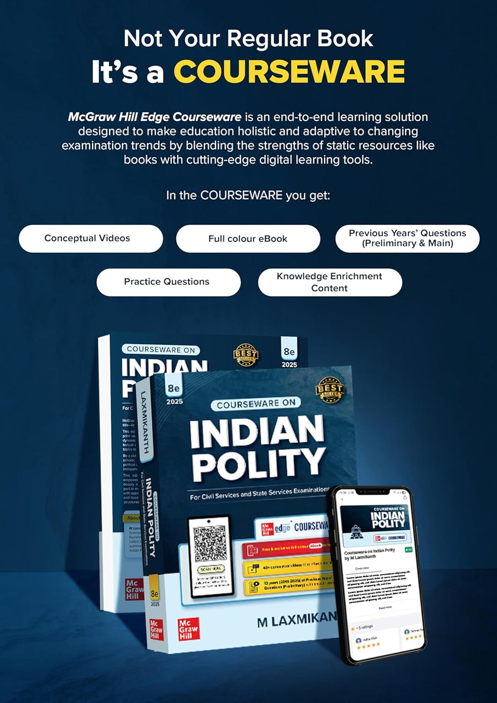 Indian Polity Courseware (English), 8th edition by M Laxmikanth for UPSC CSE 2025 - 26 - Beetle Book Shop