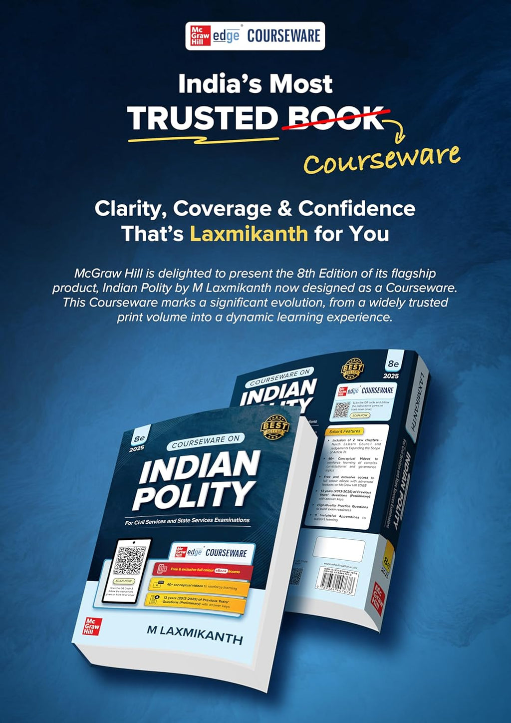 Indian Polity Courseware (English), 8th edition by M Laxmikanth for UPSC CSE 2025 - 26 - Beetle Book Shop
