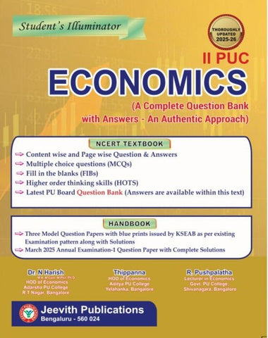 Jeevith 2nd PUC - Economics - Students Illuminator A Complete Question Bank With Answers An Authentic 2025 - 26 - Beetle Book Shop