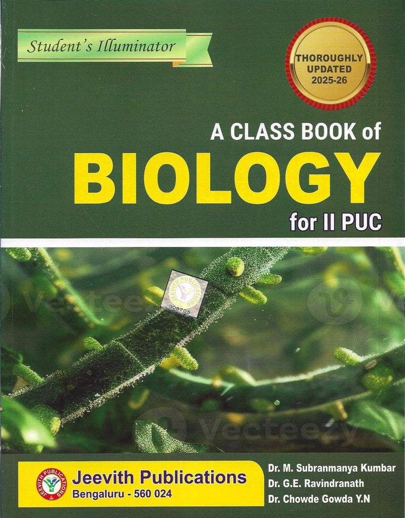 Jeevith A Class Book Of Biology For 2 Puc Students Illuminator ( Thoroughly Updated 2025 - 26 ) - Beetle Book Shop
