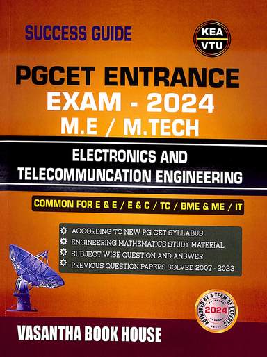 Pgcet Entrance Exam 2024 Ec Tc Me M Tech Electronics & Telecommuncation Engineering Common For E&E