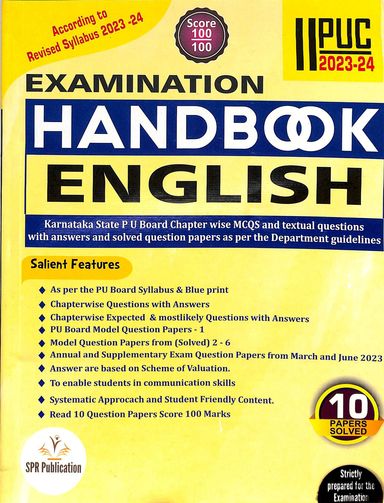 Spr 5 Star Series Examination Handbook English 2nd Puc 2024-25