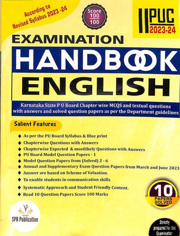 Spr 5 Star Series Examination Handbook English 2nd Puc 2024-25