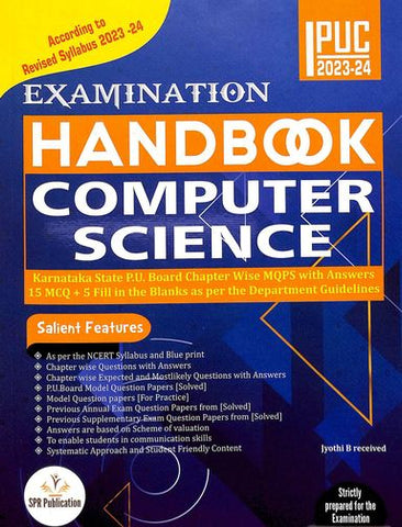 Spr 5 Star Series Computer Science 1st Puc 2024-25 Examination Hand Book