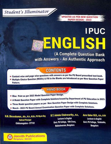 English 1 Puc A Complete Question Bank With Answers An Authentic Approach