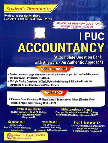 Accountancy 1 St Puc : Students Illuminator A Complete Question Bank With Answers