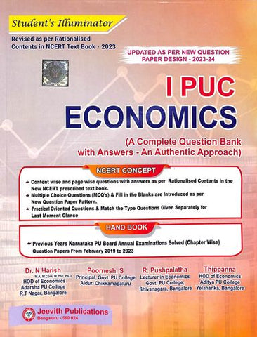 Economics 1st Puc : Students Illuminator A Complete Question Bank With Answers