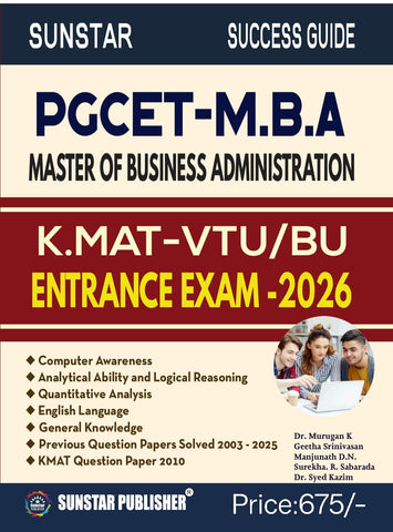PGCET - MBA Entrance Exam 2026 ( Master Of Business Administration ) - Beetle Book Shop