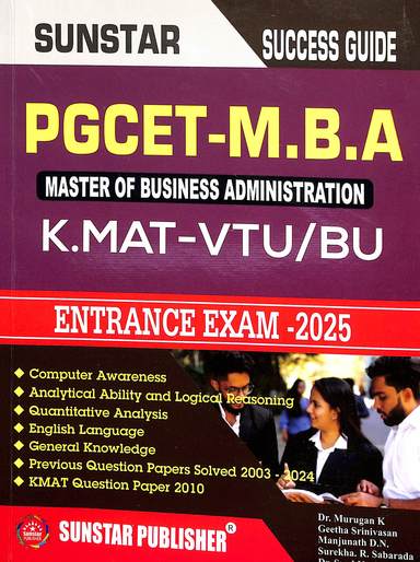 Pgcet Success Guide Kmat - Vtu - Bu Mba Entrance Exam 2025 - Beetle Book Shop