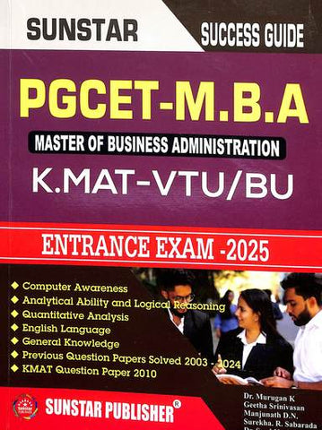 Pgcet Success Guide Kmat - Vtu - Bu Mba Entrance Exam 2025 - Beetle Book Shop