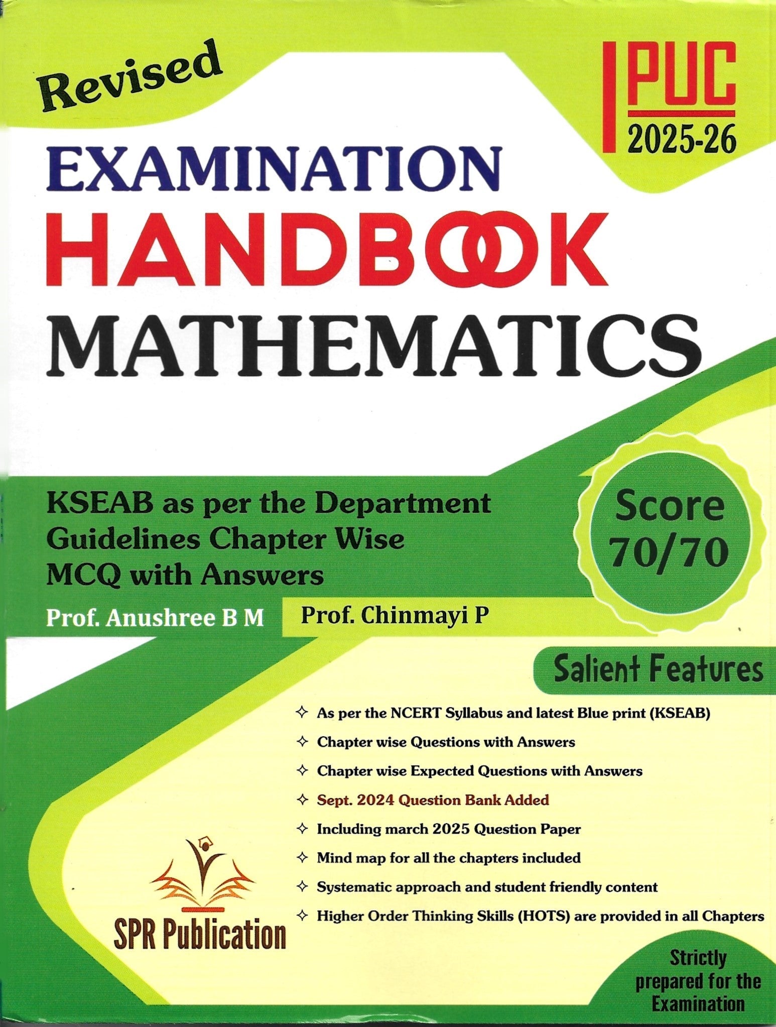 Spr 1st PUC Examination HANDBOOK Mathematics - 2025/26 Paperback - Beetle Book Shop