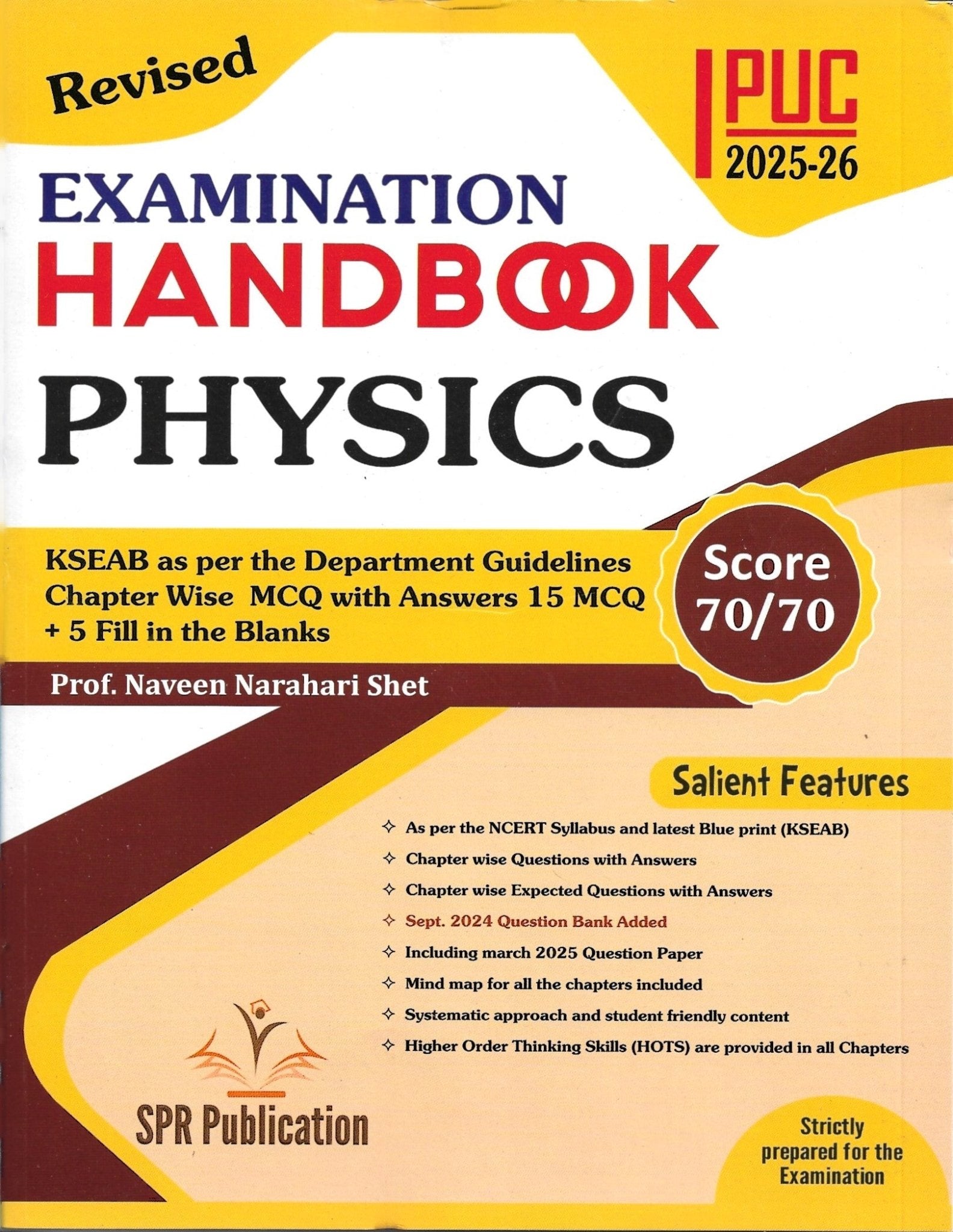 SPR 1st PUC Handbook - Physics| Chapter Wise MCQ With Answers - For 2025 - 26 - Beetle Book Shop