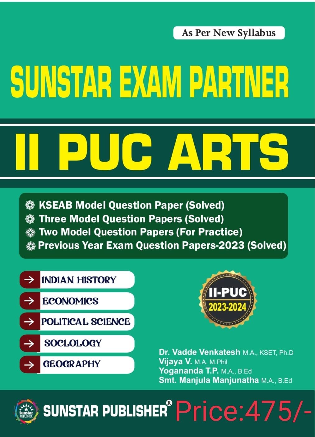 Sunstar Exam Partner 2 Puc Arts - Beetle Book Shop